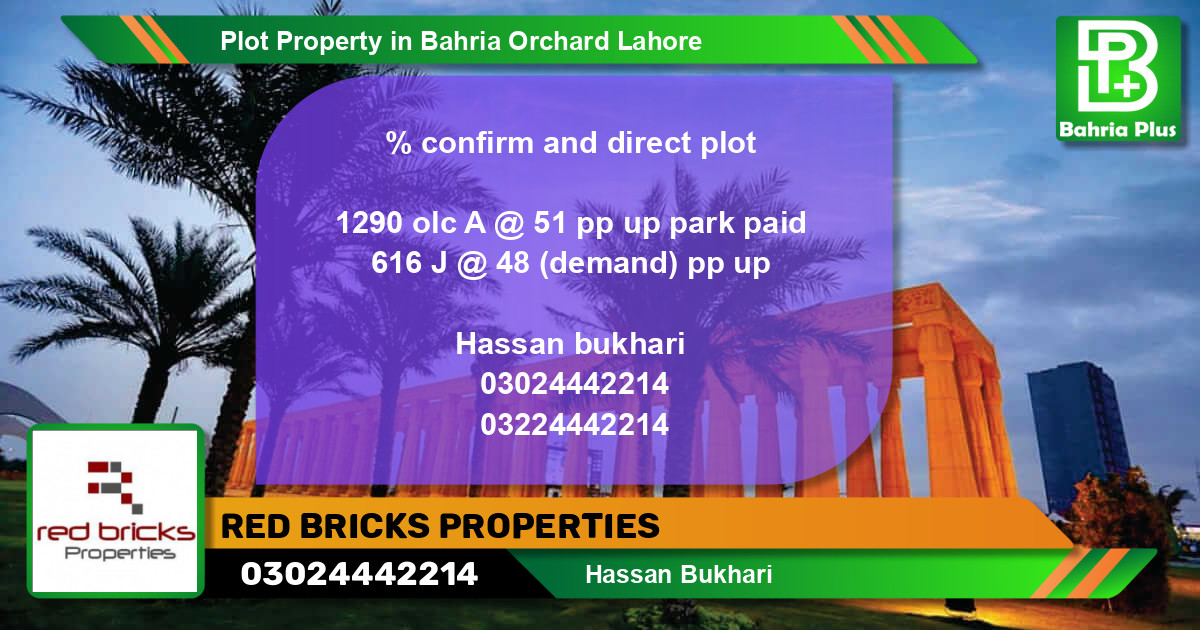 Residential Plot for Sale in Bahria Orchard, Lahore - (BP-77480)
