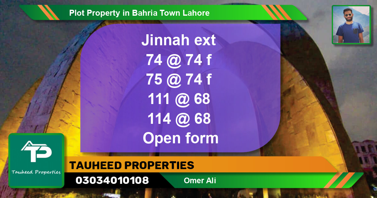 Residential Plot for Sale in Bahria Town, Lahore - (BP-77484)