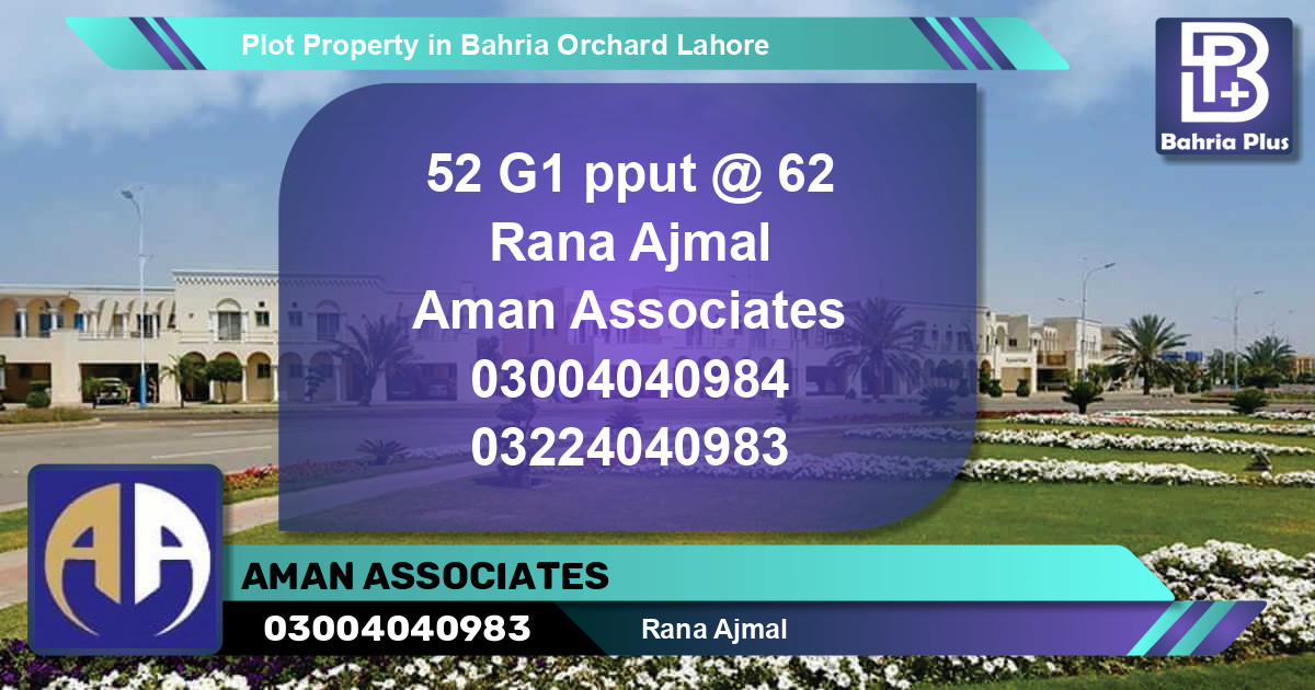 Residential Plot for Sale in Bahria Orchard, Lahore - (BP-77486)