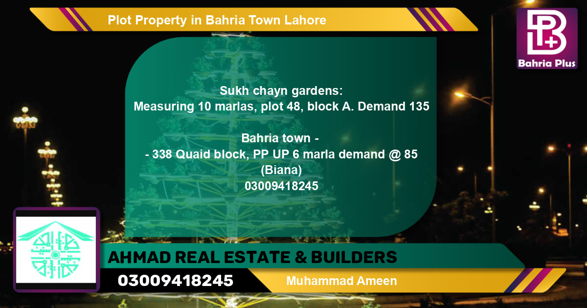 Residential Plot for Sale in Bahria Town, Lahore - (BP-77501)
