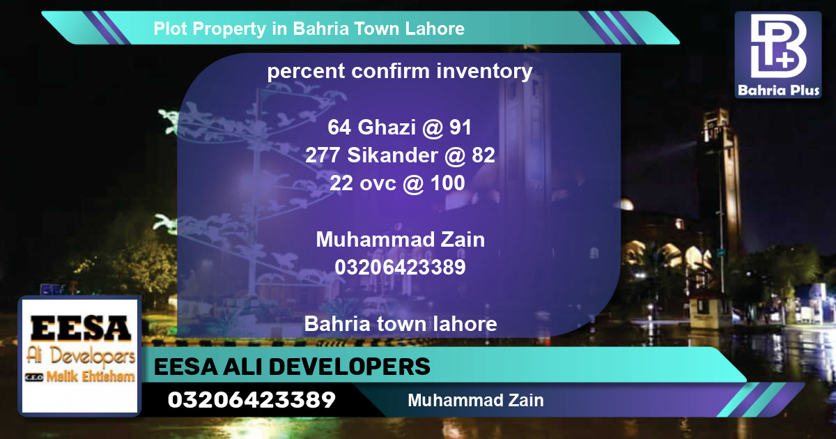 Residential Plot for Sale in Bahria Town, Lahore - (BP-77503)