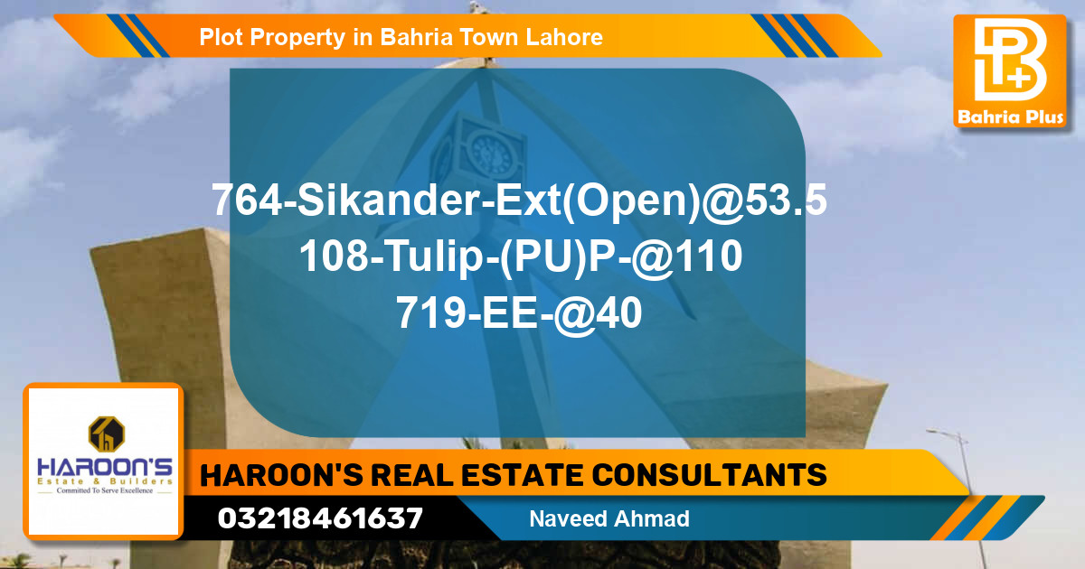 Residential Plot for Sale in Bahria Town, Lahore - (BP-77511)