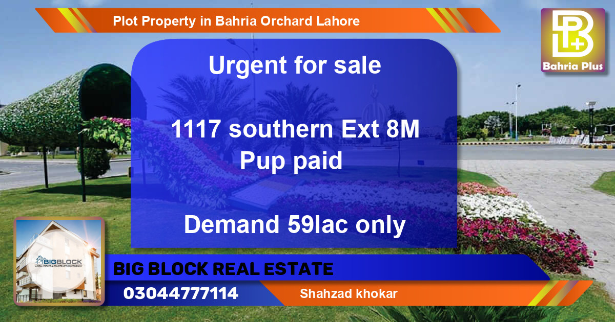 Residential Plot for Sale in Bahria Orchard, Lahore - (BP-77537)