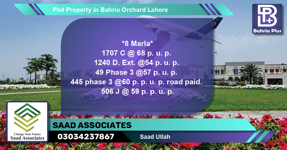 Residential Plot for Sale in Bahria Orchard, Lahore - (BP-77543)