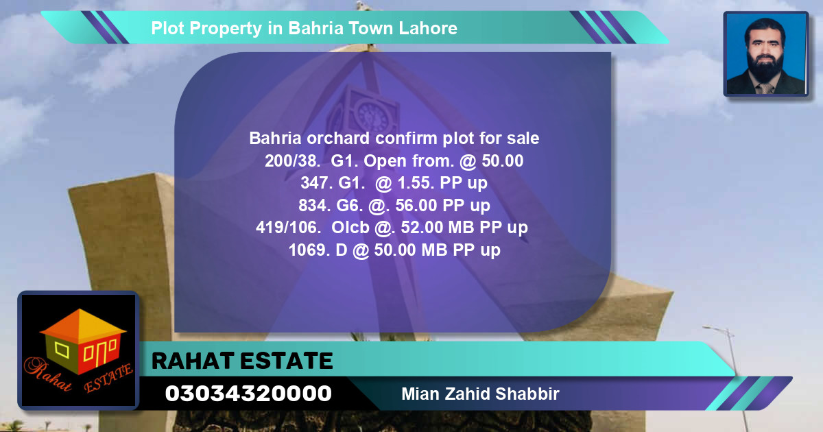 Residential Plot for Sale in Bahria Town, Lahore - (BP-77566)
