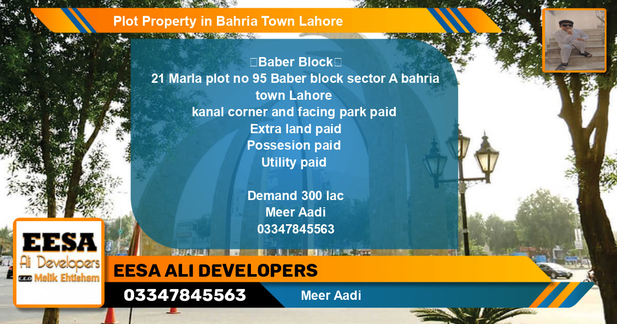 Residential Plot for Sale in Bahria Town, Lahore - (BP-77590)