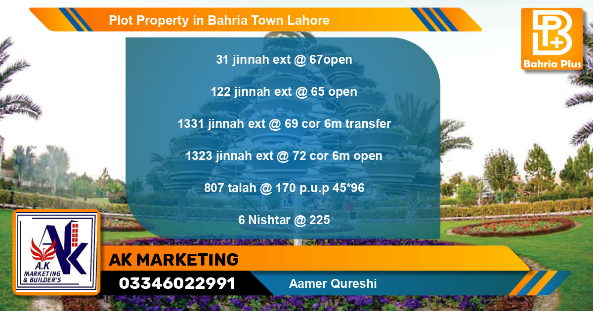 Residential Plot for Sale in Bahria Town, Lahore - (BP-77594)