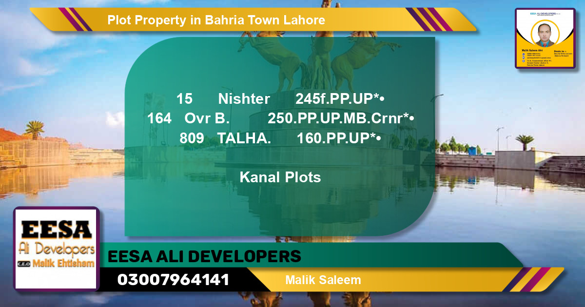 Residential Plot for Sale in Bahria Town, Lahore - (BP-77600)