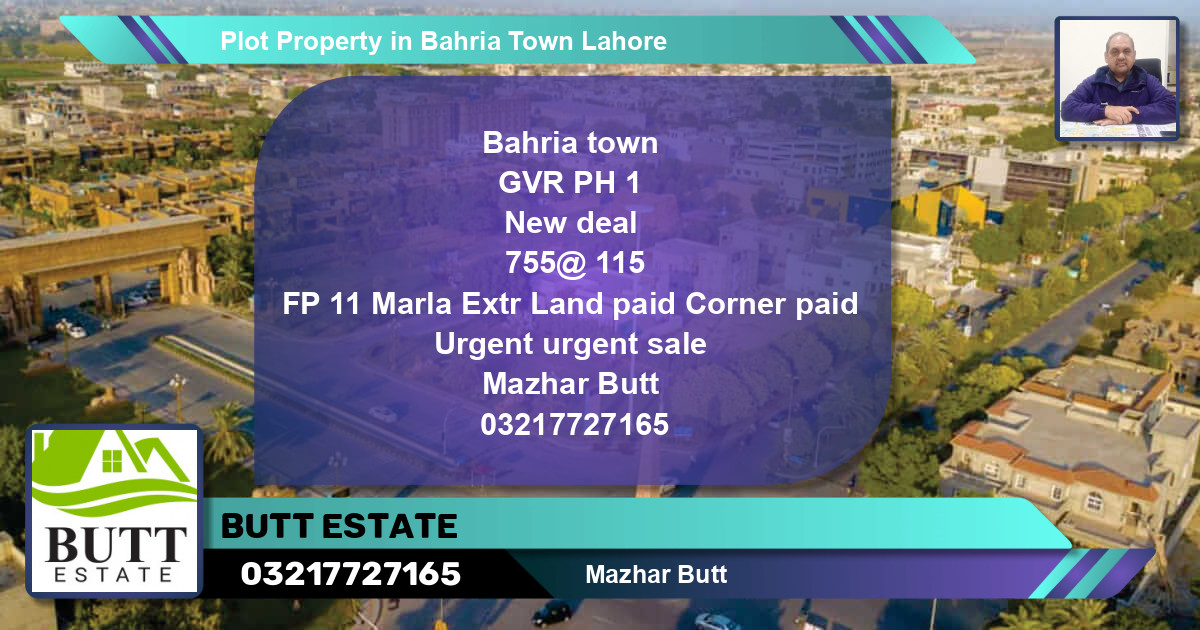 Residential Plot for Sale in Bahria Town, Lahore - (BP-77606)