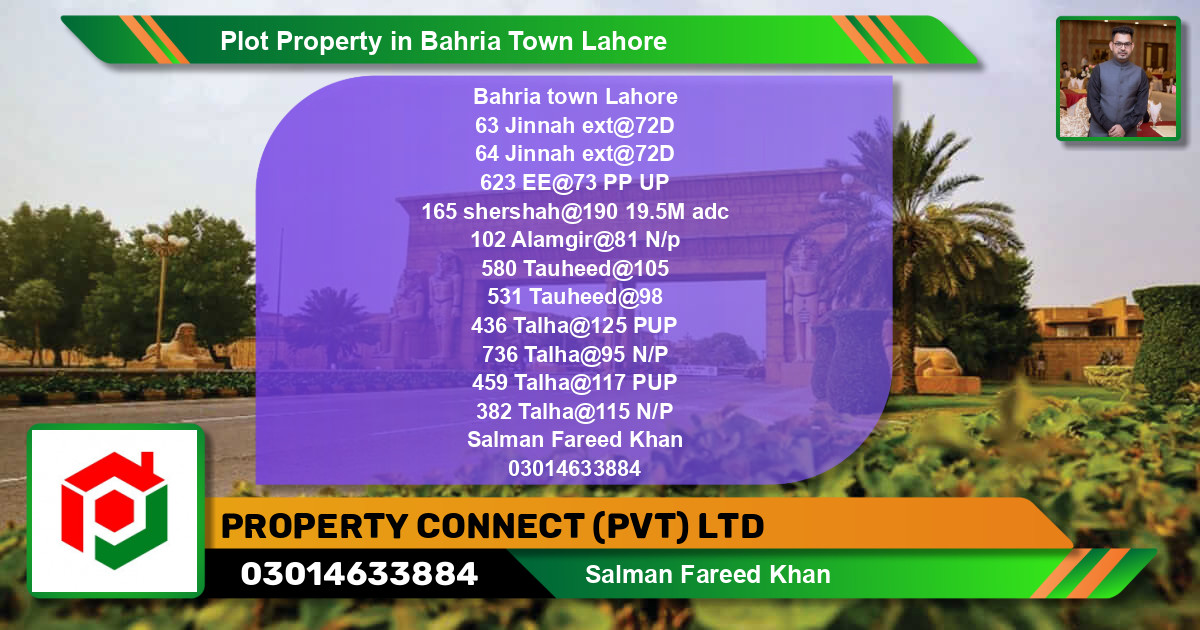 Residential Plot for Sale in Bahria Town, Lahore - (BP-77608)