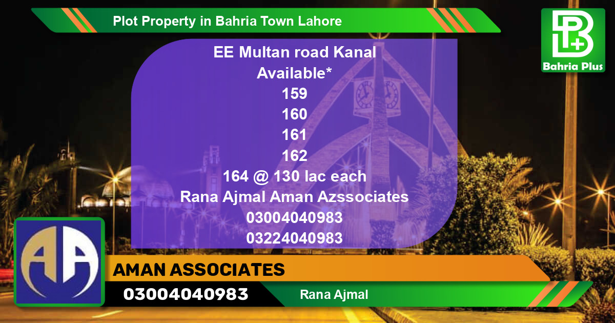 Residential Plot for Sale in Bahria Town, Lahore - (BP-77625)