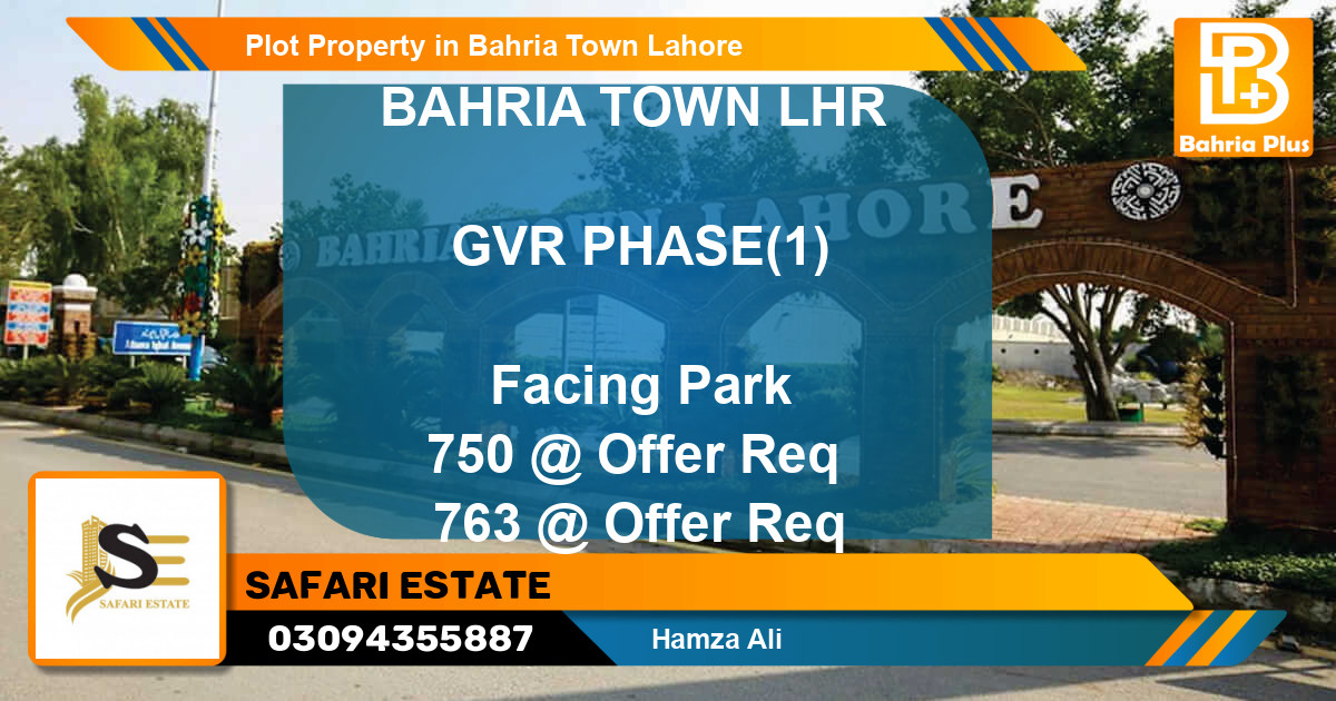 Residential Plot for Sale in Bahria Town, Lahore - (BP-77632)