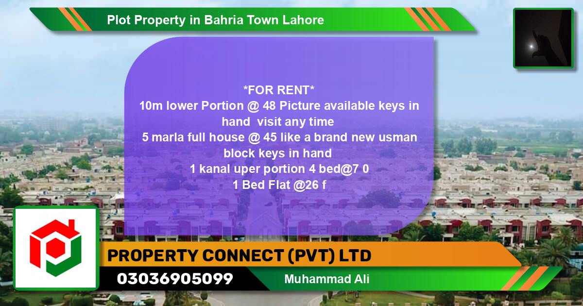 Residential Plot for Sale in Bahria Town, Lahore - (BP-77649)