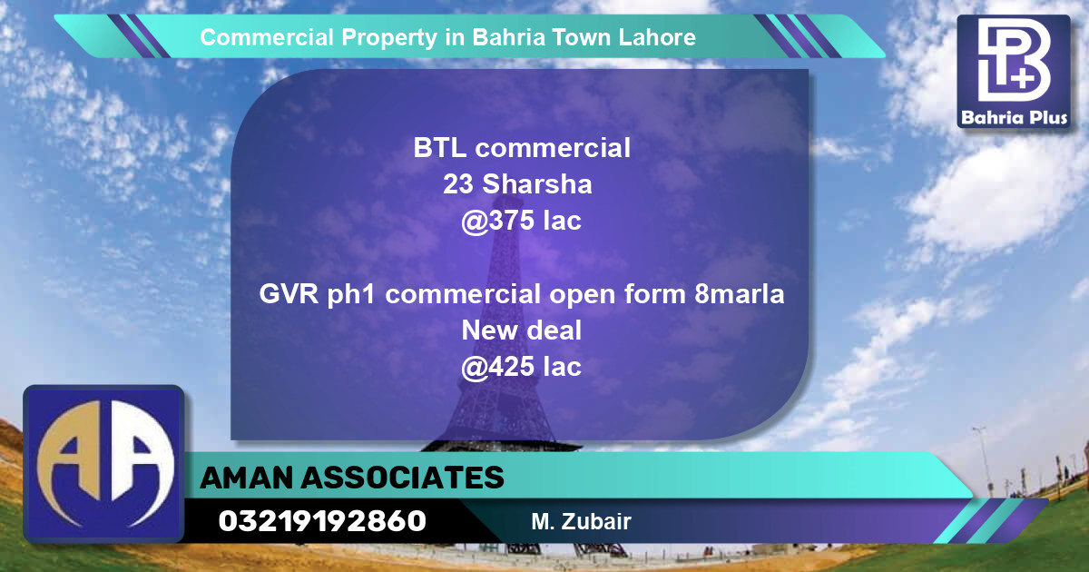 Commercial Property for Sale in Bahria Town, Lahore - (BP-77660)