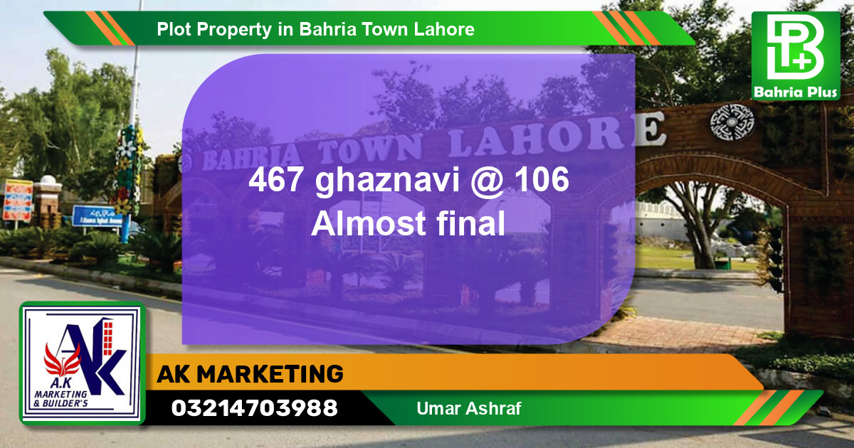 Residential Plot for Sale in Bahria Town, Lahore - (BP-77678)