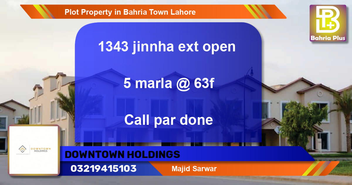 Residential Plot for Sale in Bahria Town, Lahore - (BP-77740)