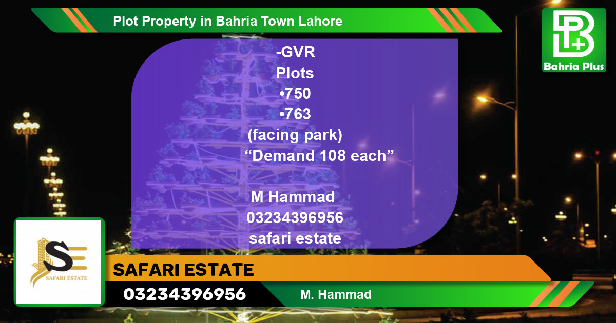 Residential Plot for Sale in Bahria Town, Lahore - (BP-77771)