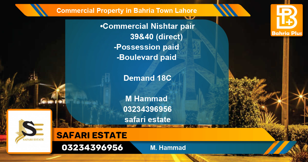 Commercial Property for Sale in Bahria Town, Lahore - (BP-77772)