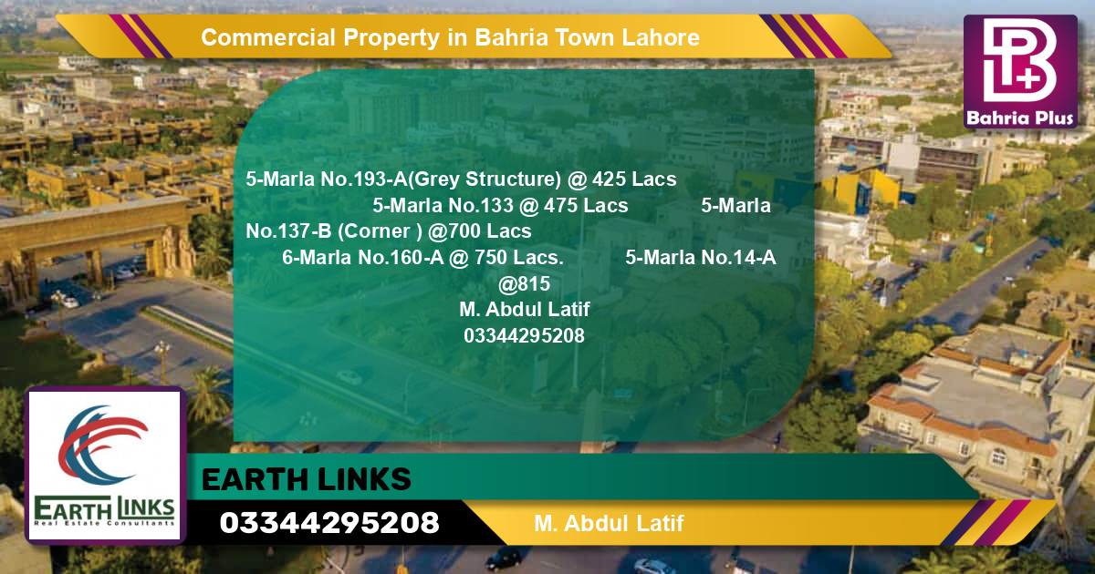 Commercial Property for Sale in Bahria Town, Lahore - (BP-77792)