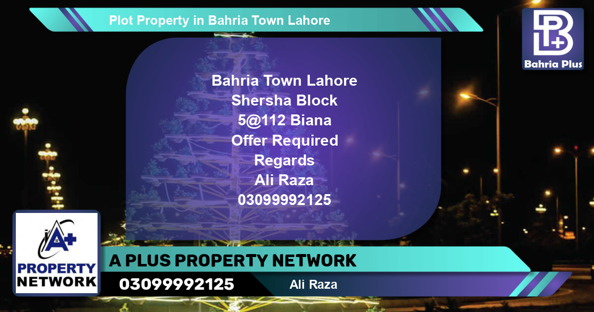 Residential Plot for Sale in Bahria Town, Lahore - (BP-77870)