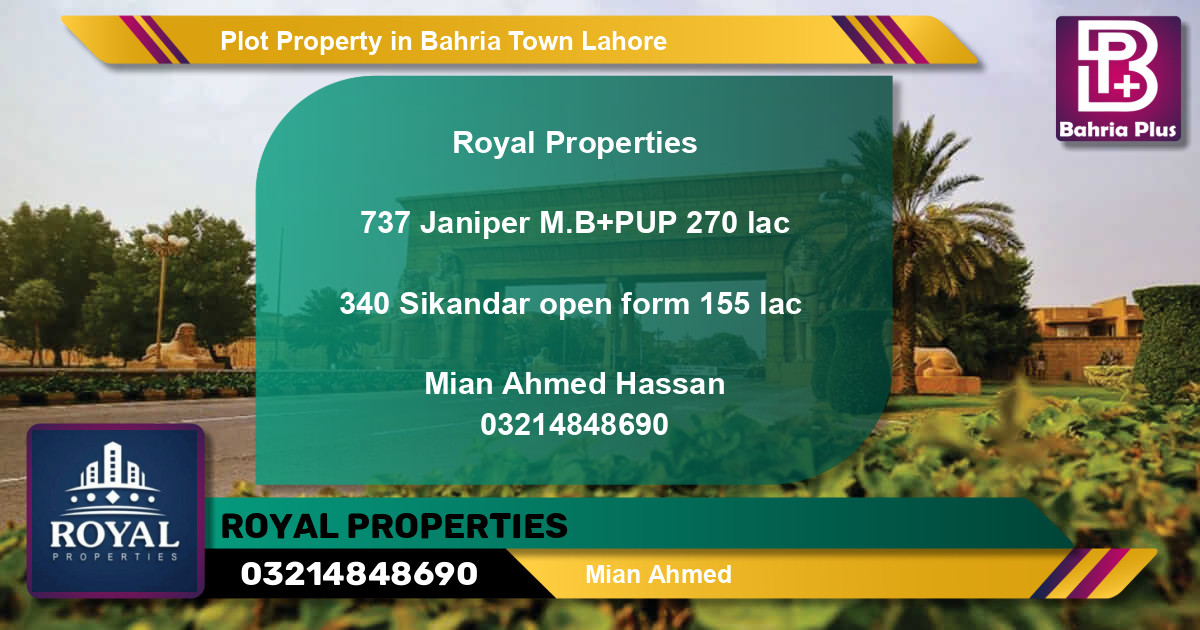 Residential Plot for Sale in Bahria Town, Lahore - (BP-77871)