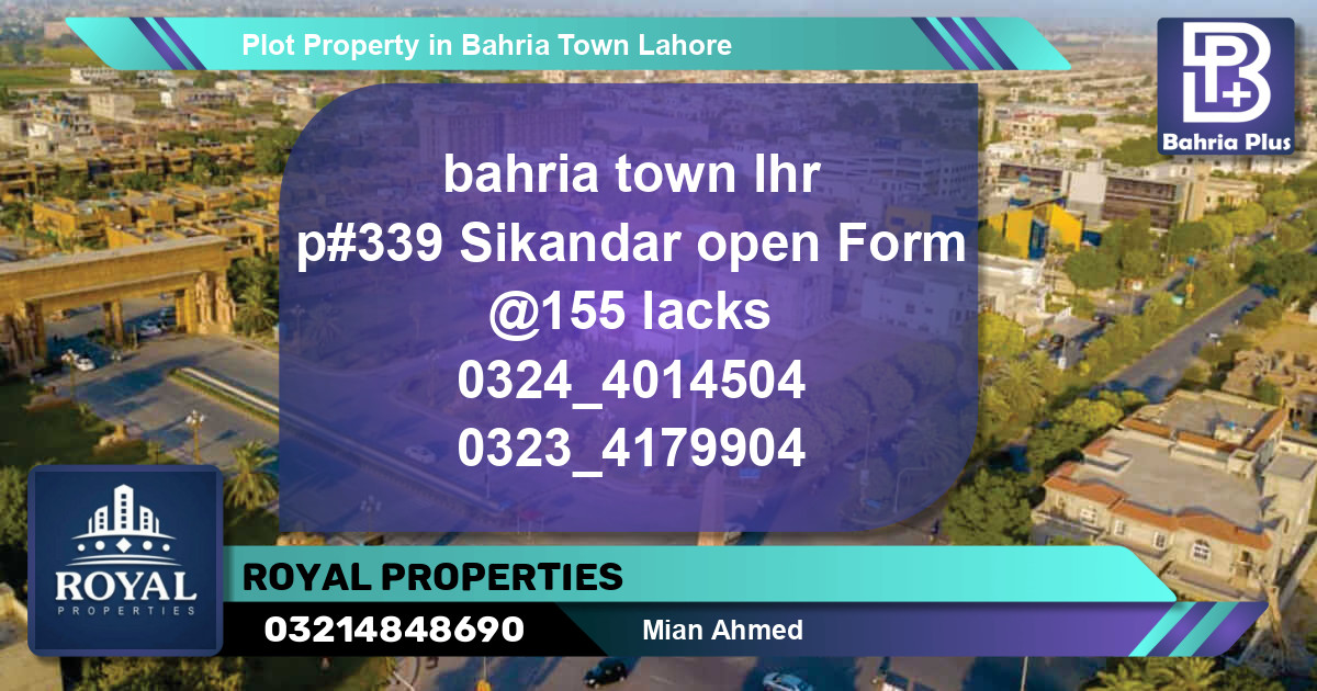 Residential Plot for Sale in Bahria Town, Lahore - (BP-77873)