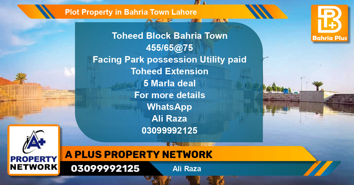 Residential Plot for Sale in Bahria Town, Lahore - (BP-77925)