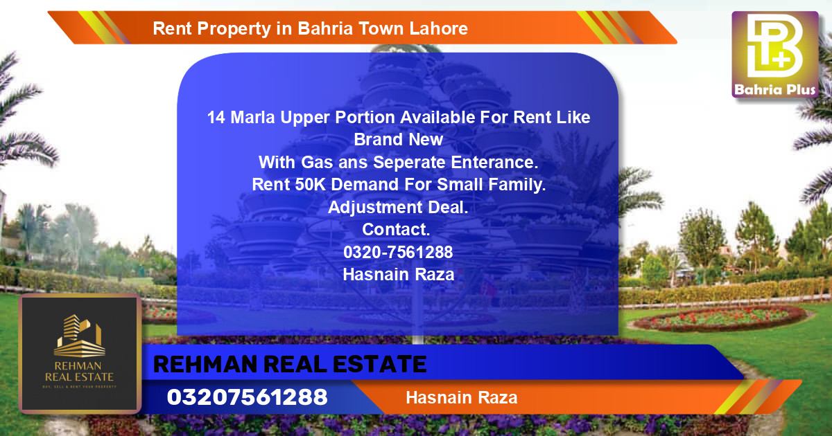 Residential Portion for Rent in Bahria Town, Lahore - (BP-77942)