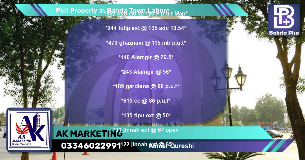 Residential Plot for Sale in Bahria Town, Lahore - (BP-77980)