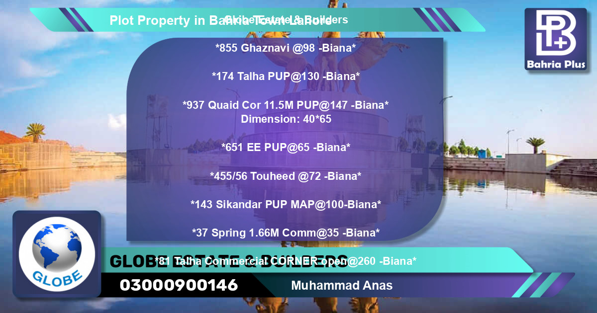 Commercial Plot for Sale in Bahria Town, Lahore - (BP-77984)