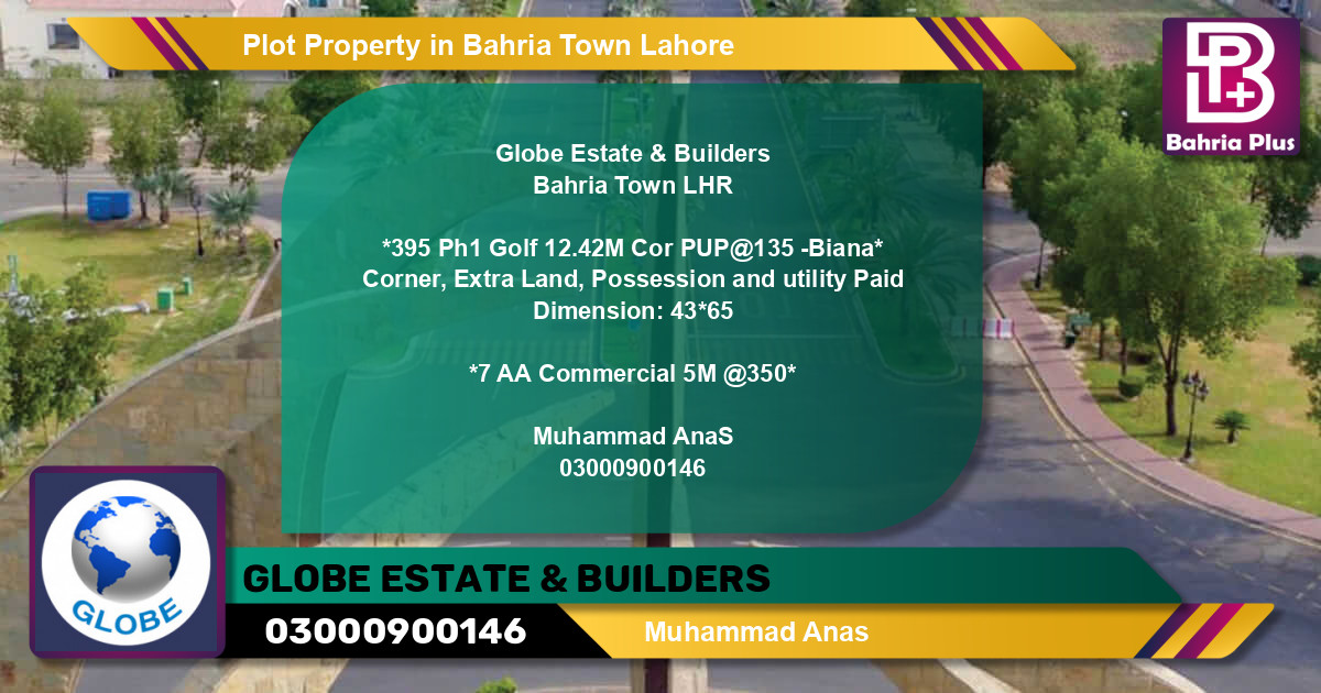 Commercial Plot for Sale in Bahria Town, Lahore - (BP-77998)