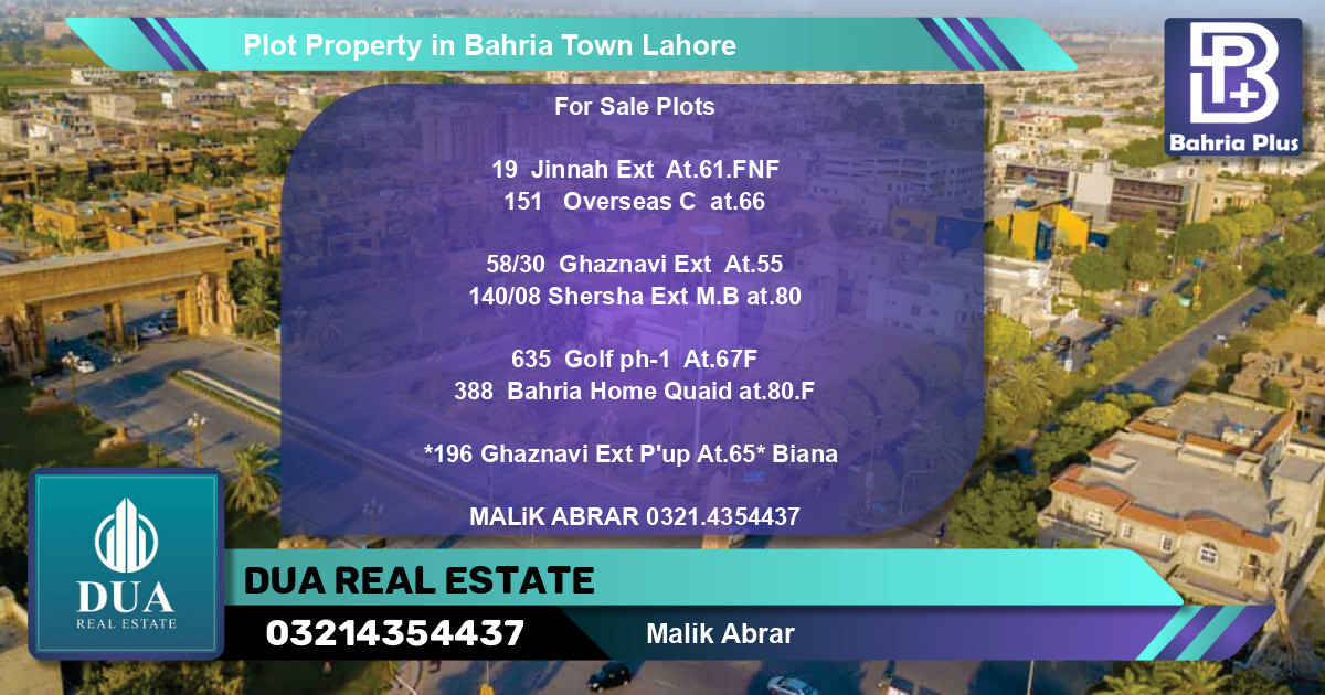 Residential Plot for Sale in Bahria Town, Lahore - (BP-78008)