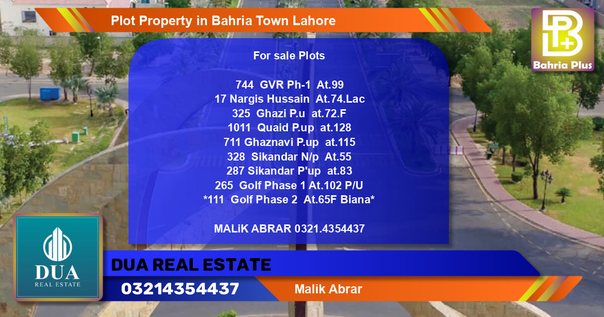 Residential Plot for Sale in Bahria Town, Lahore - (BP-78009)