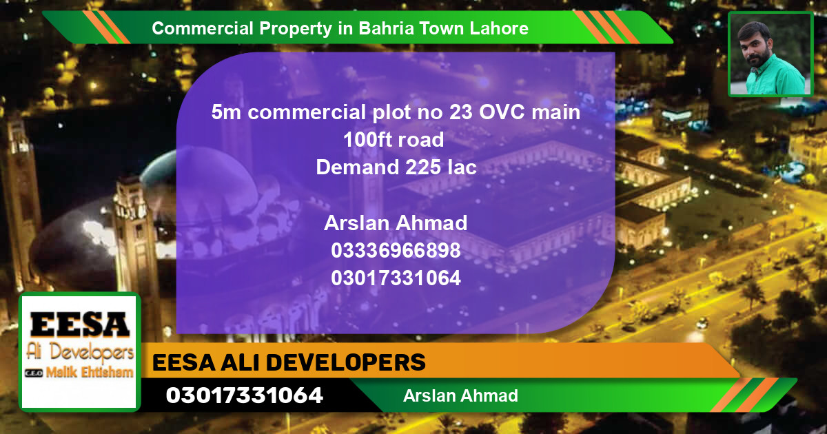 Commercial Property for Sale in Bahria Town, Lahore - (BP-78014)
