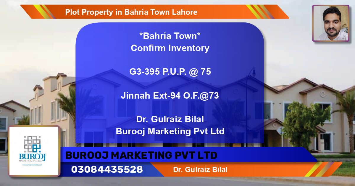 Residential Plot for Sale in Bahria Town, Lahore - (BP-78071)