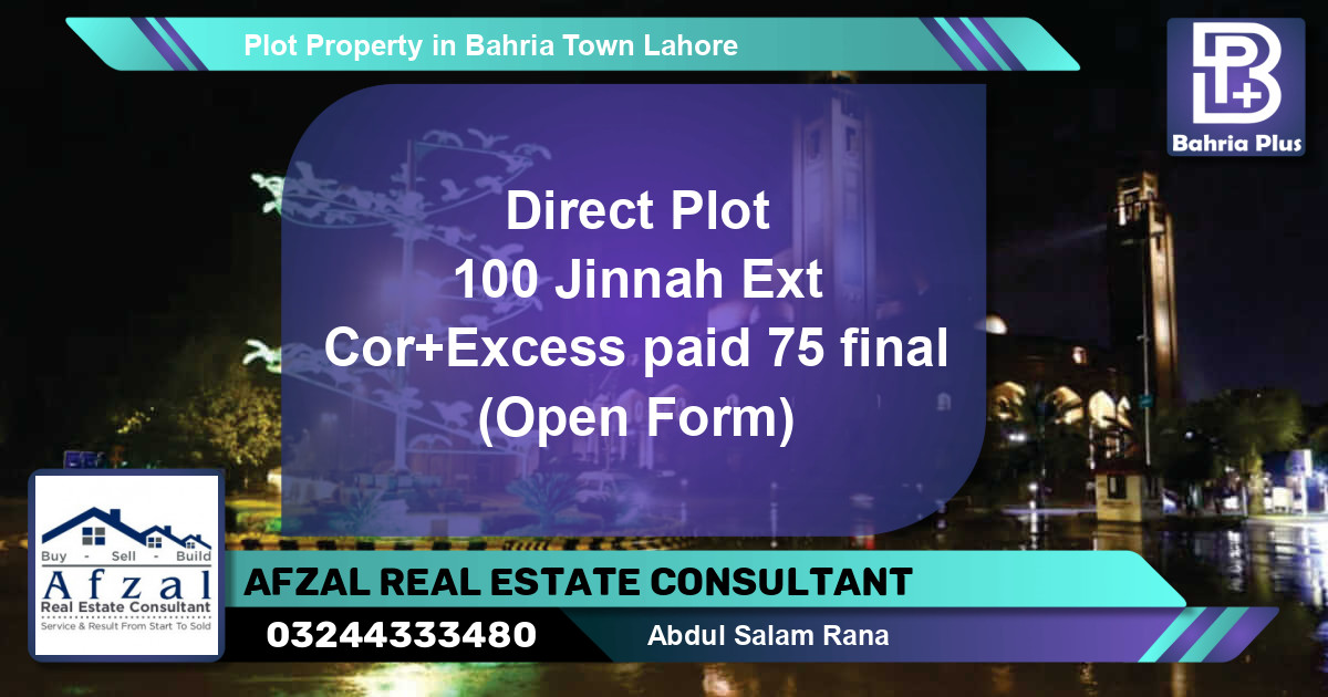 Residential Plot for Sale in Bahria Town, Lahore - (BP-78073)