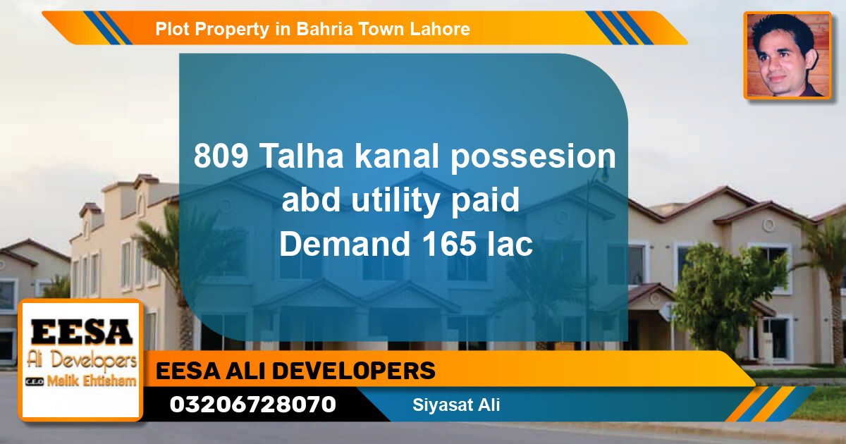 Residential Plot for Sale in Bahria Town, Lahore - (BP-78101)