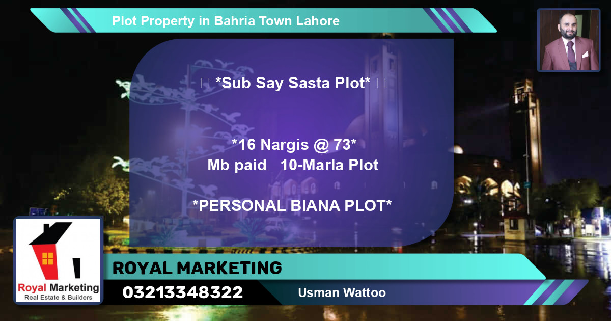 Residential Plot for Sale in Bahria Town, Lahore - (BP-78108)
