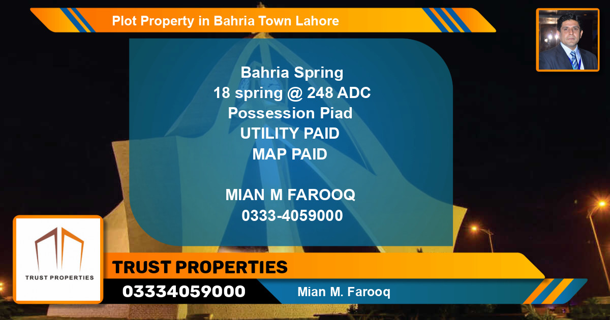 Residential Plot for Sale in Bahria Town, Lahore - (BP-78117)