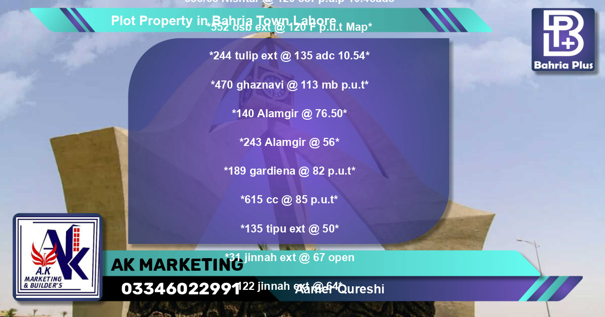 Residential Plot for Sale in Bahria Town, Lahore - (BP-78135)