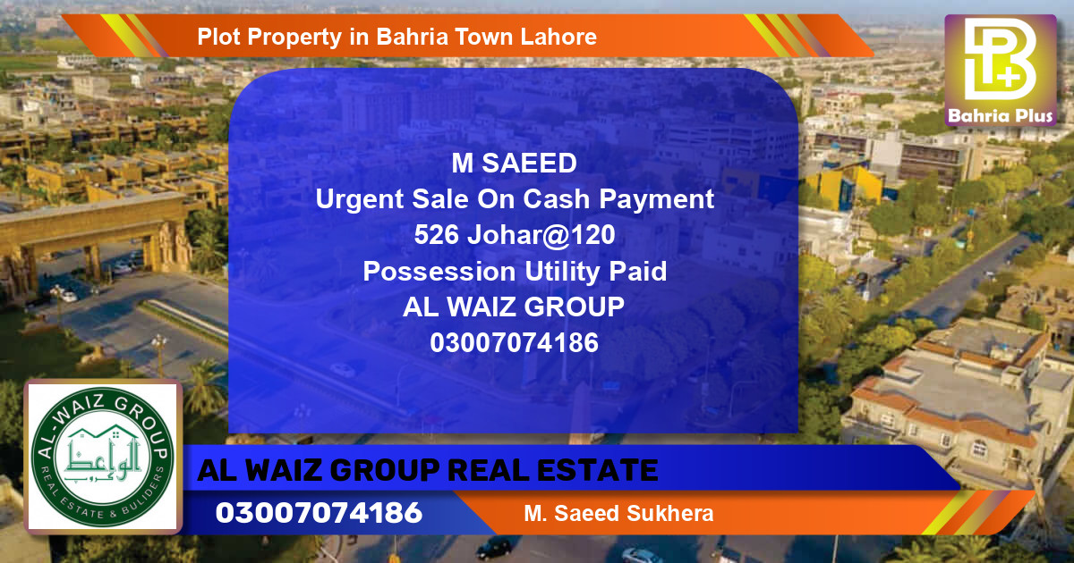 Residential Plot for Sale in Bahria Town, Lahore - (BP-78158)
