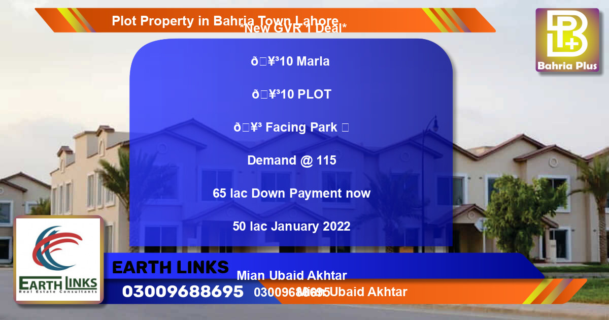 Residential Plot for Sale in Bahria Town, Lahore - (BP-78200)