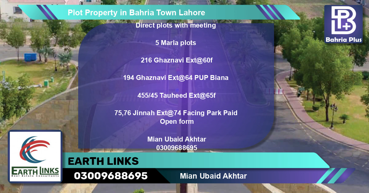 Residential Plot for Sale in Bahria Town, Lahore - (BP-78214)