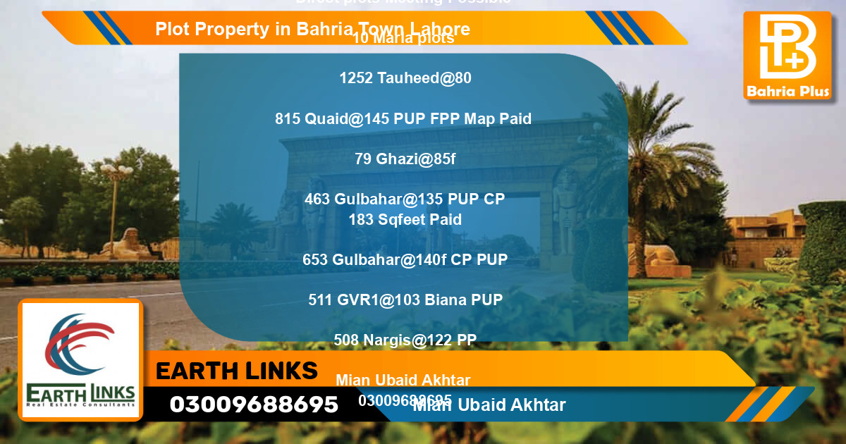 Residential Plot for Sale in Bahria Town, Lahore - (BP-78216)