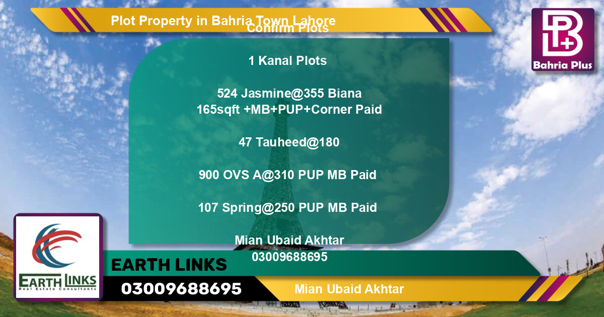 Residential Plot for Sale in Bahria Town, Lahore - (BP-78219)