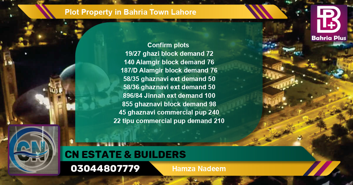 Commercial Plot for Sale in Bahria Town, Lahore - (BP-78222)