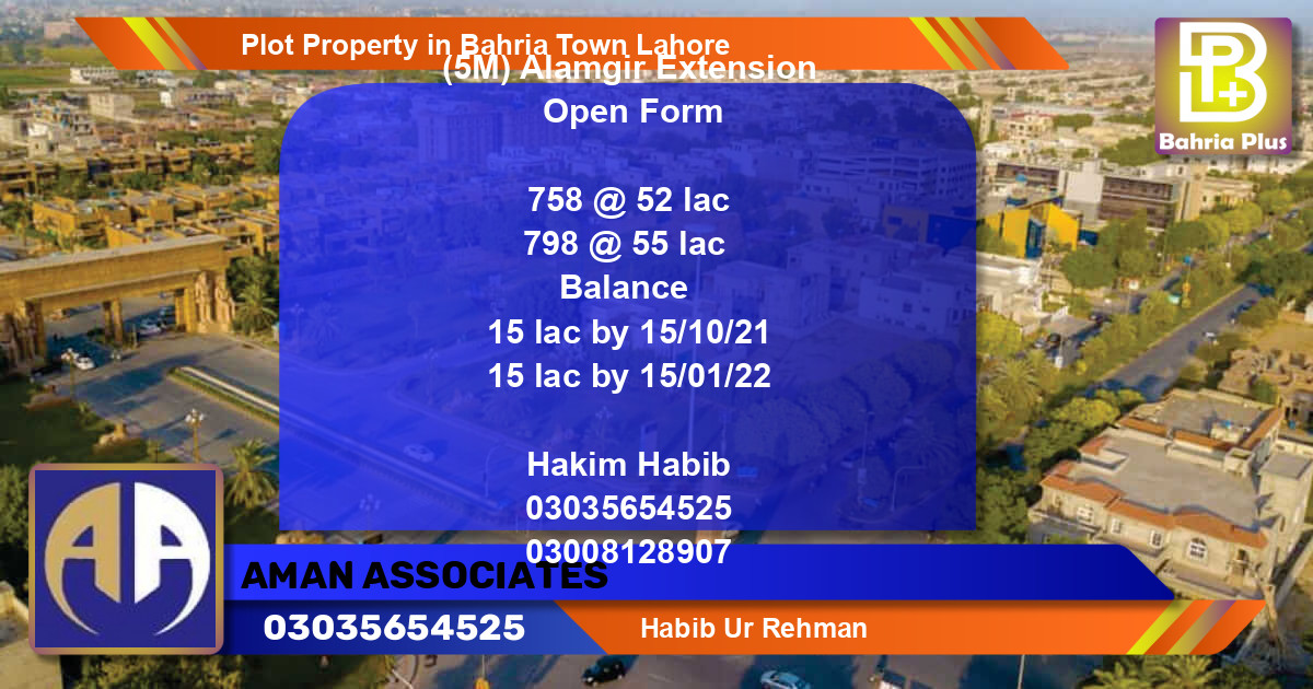 Residential Plot for Sale in Bahria Town, Lahore - (BP-78228)