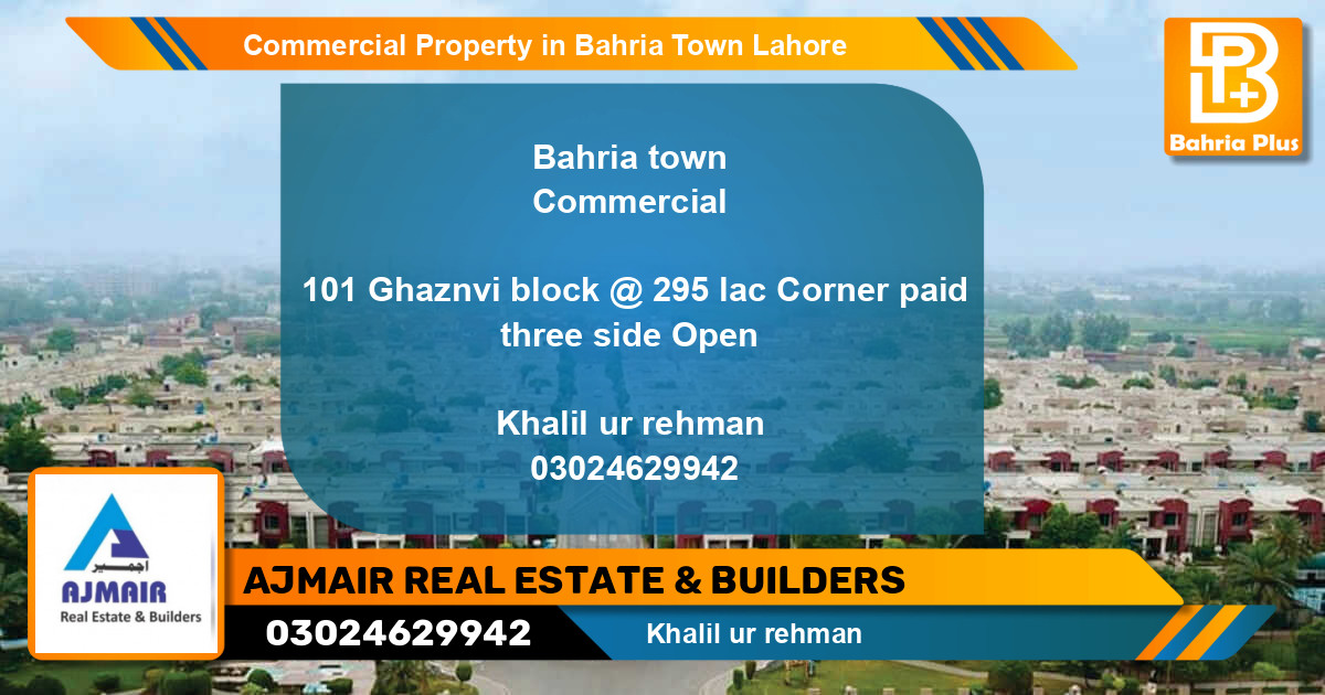 Commercial Property for Sale in Bahria Town, Lahore - (BP-78229)