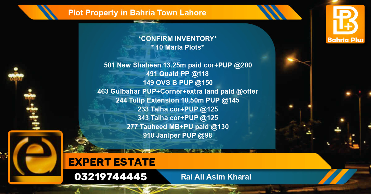 Residential Plot for Sale in Bahria Town, Lahore - (BP-78230)