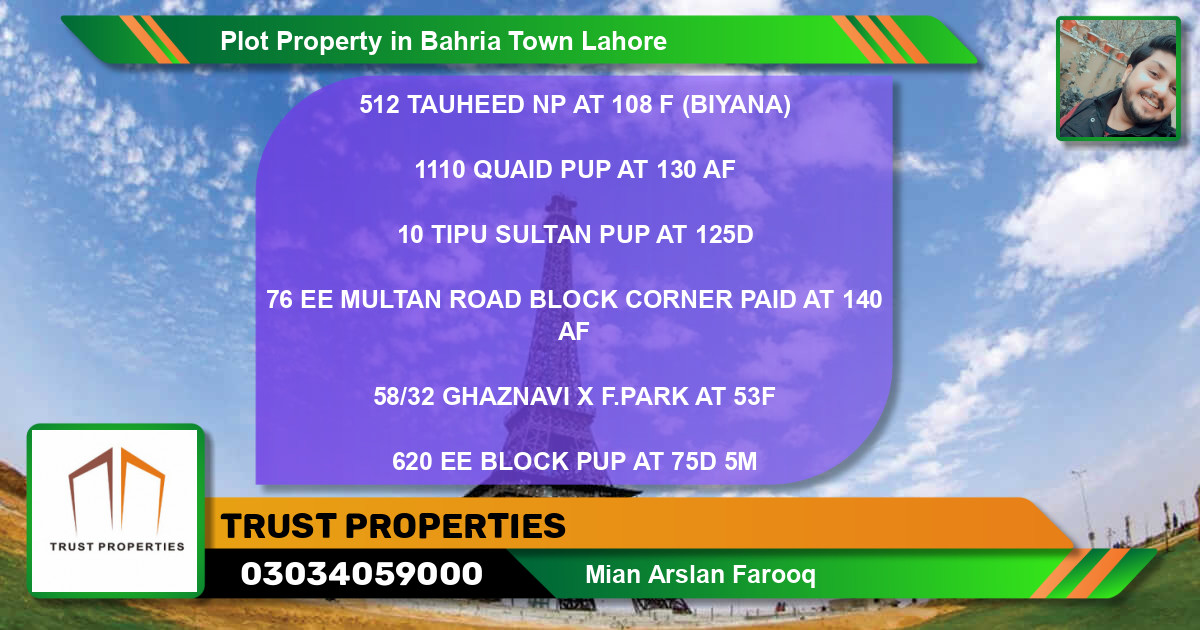 Residential Plot for Sale in Bahria Town, Lahore - (BP-78239)
